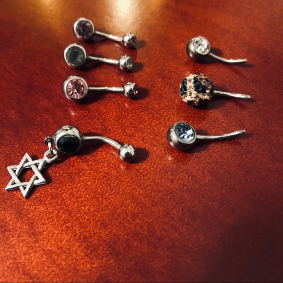 Jewelry - Lot of 7 stainless steel belly button rings